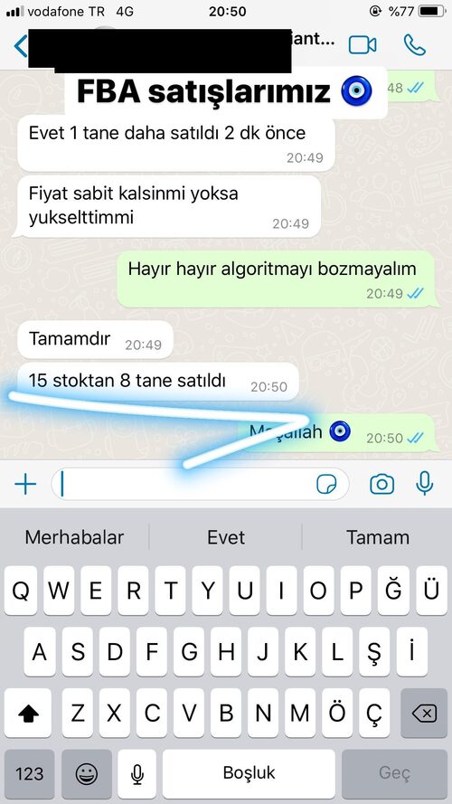 FBA 8/15 stok satıldı